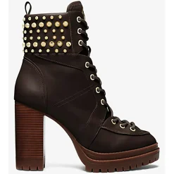 Bottines en Cuir Yvonne chocolat - Talon 10.2 cm