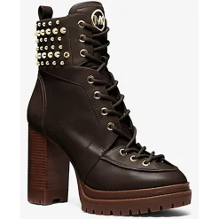 Bottines en Cuir Yvonne chocolat - Talon 10.2 cm