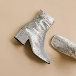 Bottines en Sequins Darlene Bis argentées - Talon 6.5 cm