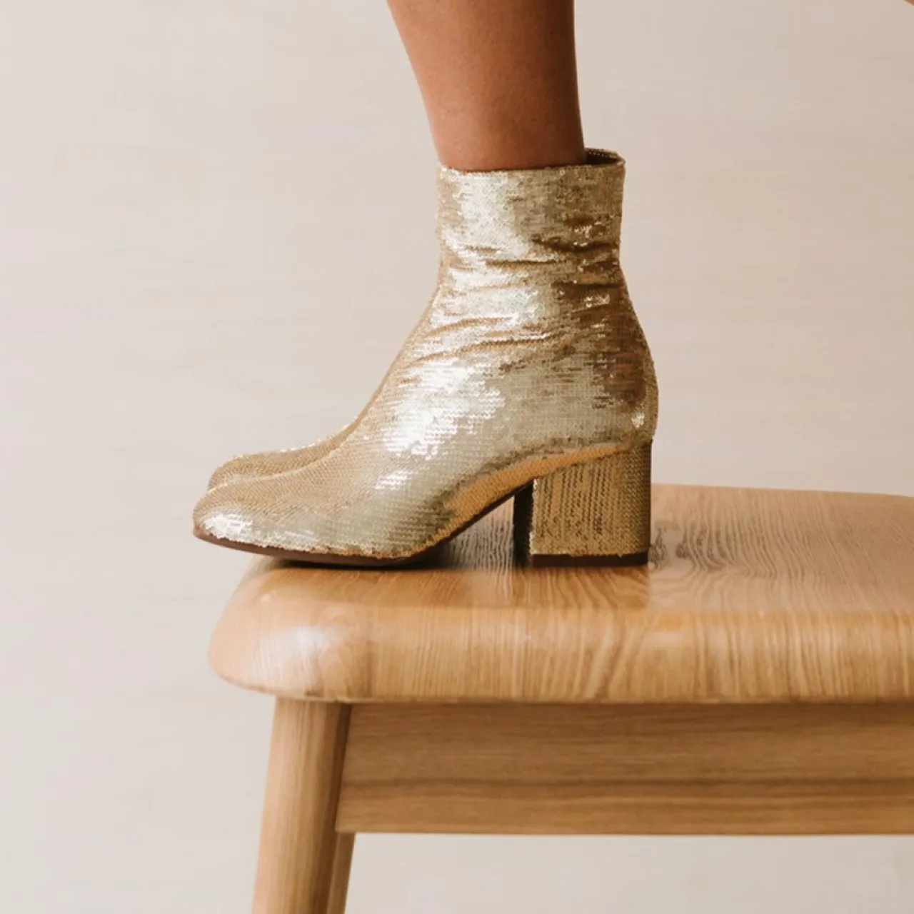 Bottines en Sequins Darlene Bis platine - Talon 6.5 cm