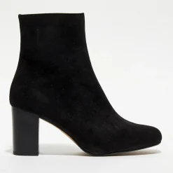 Bottines en Velours de Cuir Ginny noires - Talon 7,5 cm