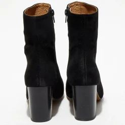 Bottines en Velours de Cuir Ginny noires - Talon 7,5 cm