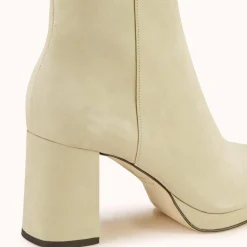 Bottines en Velours de Cuir Zorine beiges - Talon 7 cm