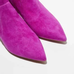 Bottines en Velours de Cuir Melena 50 magenta - Talon 5.5 cm