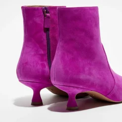Bottines en Velours de Cuir Melena 50 magenta - Talon 5.5 cm