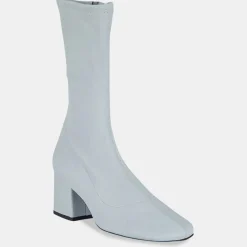 Bottines en Velours de Cuir Maya bleues - Talon 6,5 cm