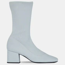 Bottines en Velours de Cuir Maya bleues - Talon 6,5 cm