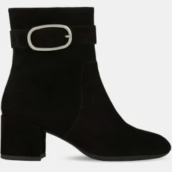 Bottines en Velours de Cuir Eleana noires