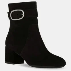 Bottines en Velours de Cuir Eleana noires