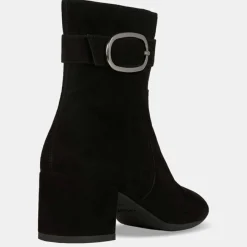 Bottines en Velours de Cuir Eleana noires