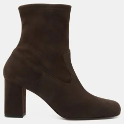 Bottines en Velours de Cuir marron - Talon 8 cm