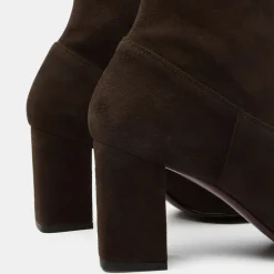 Bottines en Velours de Cuir marron - Talon 8 cm