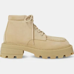 Bottines en Velours de Cuir Tribeca beiges