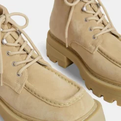 Bottines en Velours de Cuir Tribeca beiges