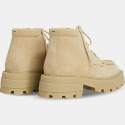 Bottines en Velours de Cuir Tribeca beiges