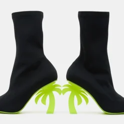 Bottines Palm Heel noir/jaune - Talon 10 cm