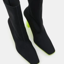 Bottines Palm Heel noir/jaune - Talon 10 cm
