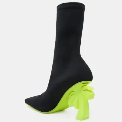 Bottines Palm Heel noir/jaune - Talon 10 cm