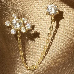 Boucle d'oreille unitaire Duchesse or jaune