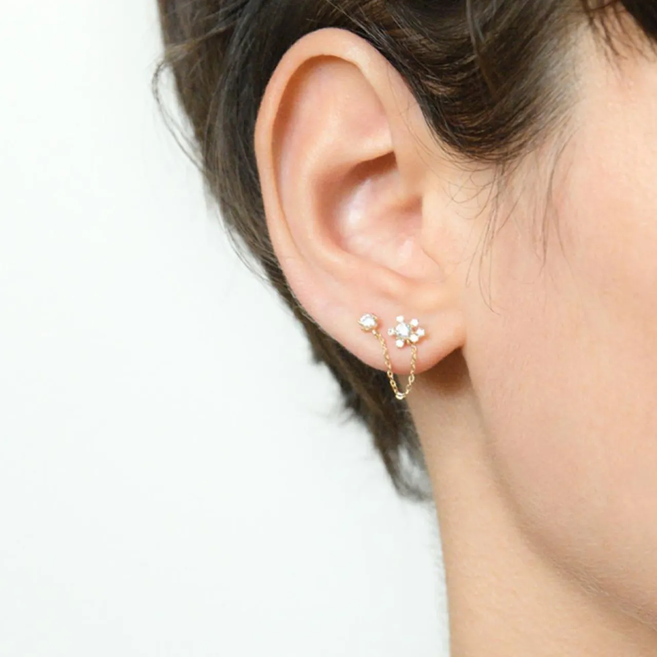 Boucle d'oreille unitaire Duchesse or jaune