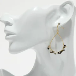 Boucles d'oreilles Claudia Tourmaline multicolore en laiton doré