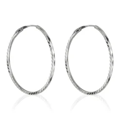 Boucles d'oreilles Créoles Twistées or blanc