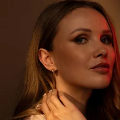 Boucles d'oreilles créoles or tricolore