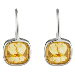 Boucles d'oreilles Ella Topaze en laiton argenté