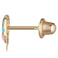 Boucles d'oreilles enfant Poisson heureux or jaune