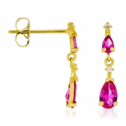 Boucles d'oreilles Goutte Zircones or jaune