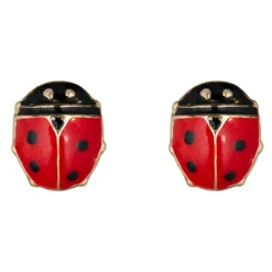 Boucles d'oreilles Happy coccinelle or jaune