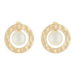 Boucles d'oreilles Hope Perle en laiton doré