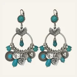 Boucles d'oreilles L'Essence du Coeur Howlite argentées