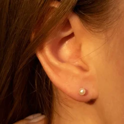 Boucles d'oreilles My Pearl or blanc