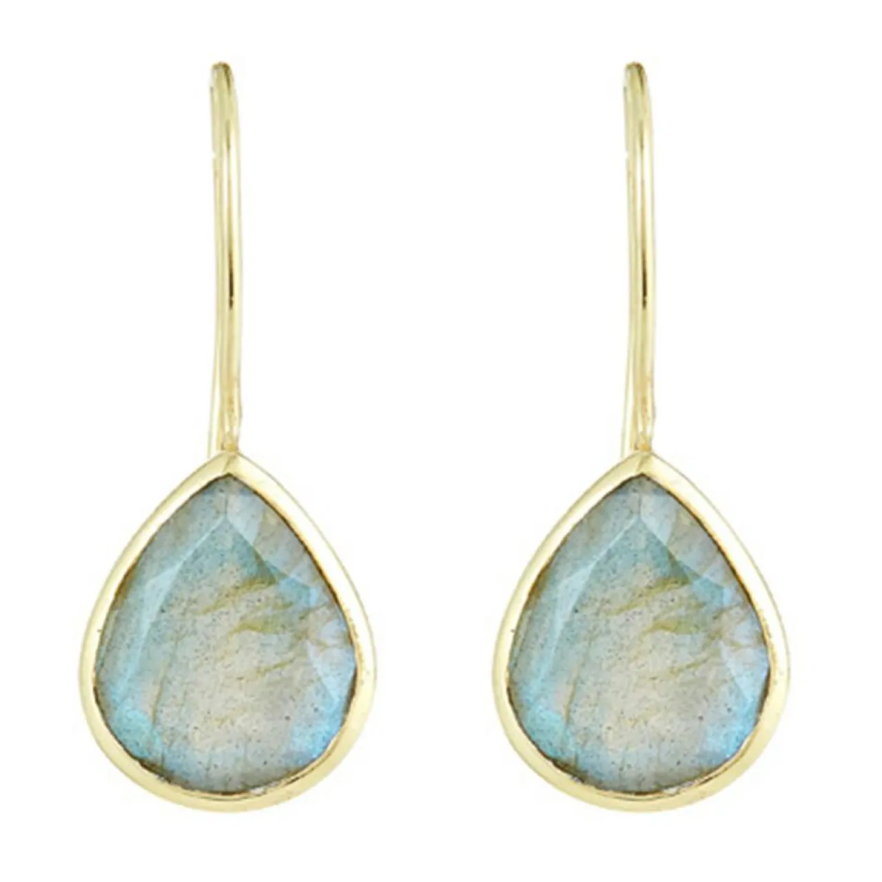 Boucles d'oreilles Rosalie Labradorite en laiton doré