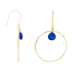 Boucles d'oreilles Véro Lapis Lazuli en laiton doré
