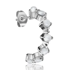 Boucles d'oreilles Wave argentées