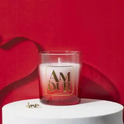 Bougie parfumée bague Amour rouge - 7.1x8.4x7.4 cm