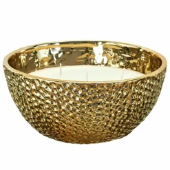 Bougie Parfumée Martelée dorée - 5 méches - 21x9.5x21 cm