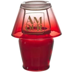 Bougie Parfumee Lampe Amour rouge - 9.7x12.5x9.7 cm