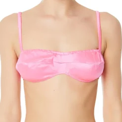 Brassière souple 100% Soie rose vif