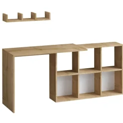 Bureau + etagère blake chêne - 74x145x45 cm