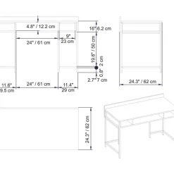 Bureau Tumata doré/blanc - 119.5x62x75.2 cm