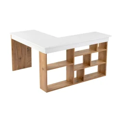 Bureau Vesper blanc/pin - 130x72x50 cm