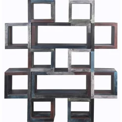 Caisson de bibliothèque manguier pushkar multicolore - 90x30x40 cm