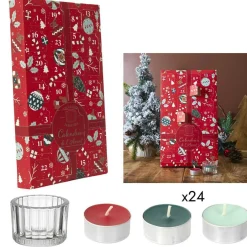 Calendrier de l'avent Photophores & Bougies Parfumées rouge - 21.7x37x4.2 cm