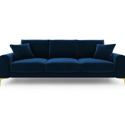 Canapé 3 places velours madara bleu roi - 222x102x90 cm