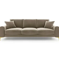 Canapé 3 places velours madara beige - 222x102x90 cm