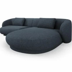 Canapé angle droit Linden Chenille 4 Places bleu - 289x177x72 cm