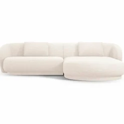 Canapé angle droit Linden Chenille 4 Places beige clair - 289x177x72 cm